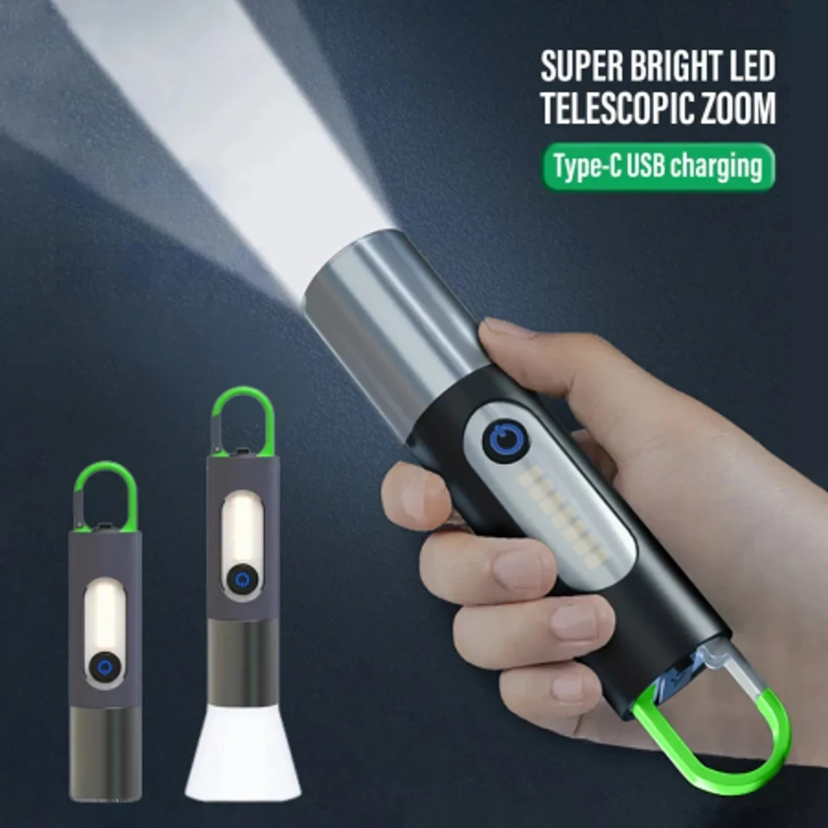 TYPE C Rechargeable Multifunctional LED Flashlight