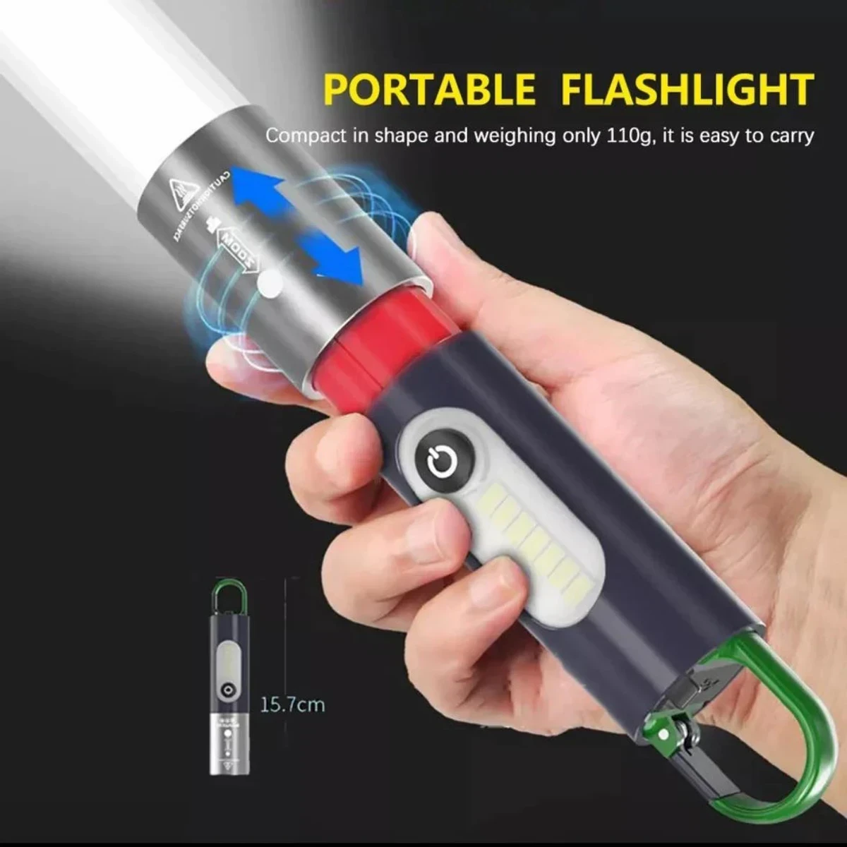 TYPE C Rechargeable Multifunctional LED Flashlight