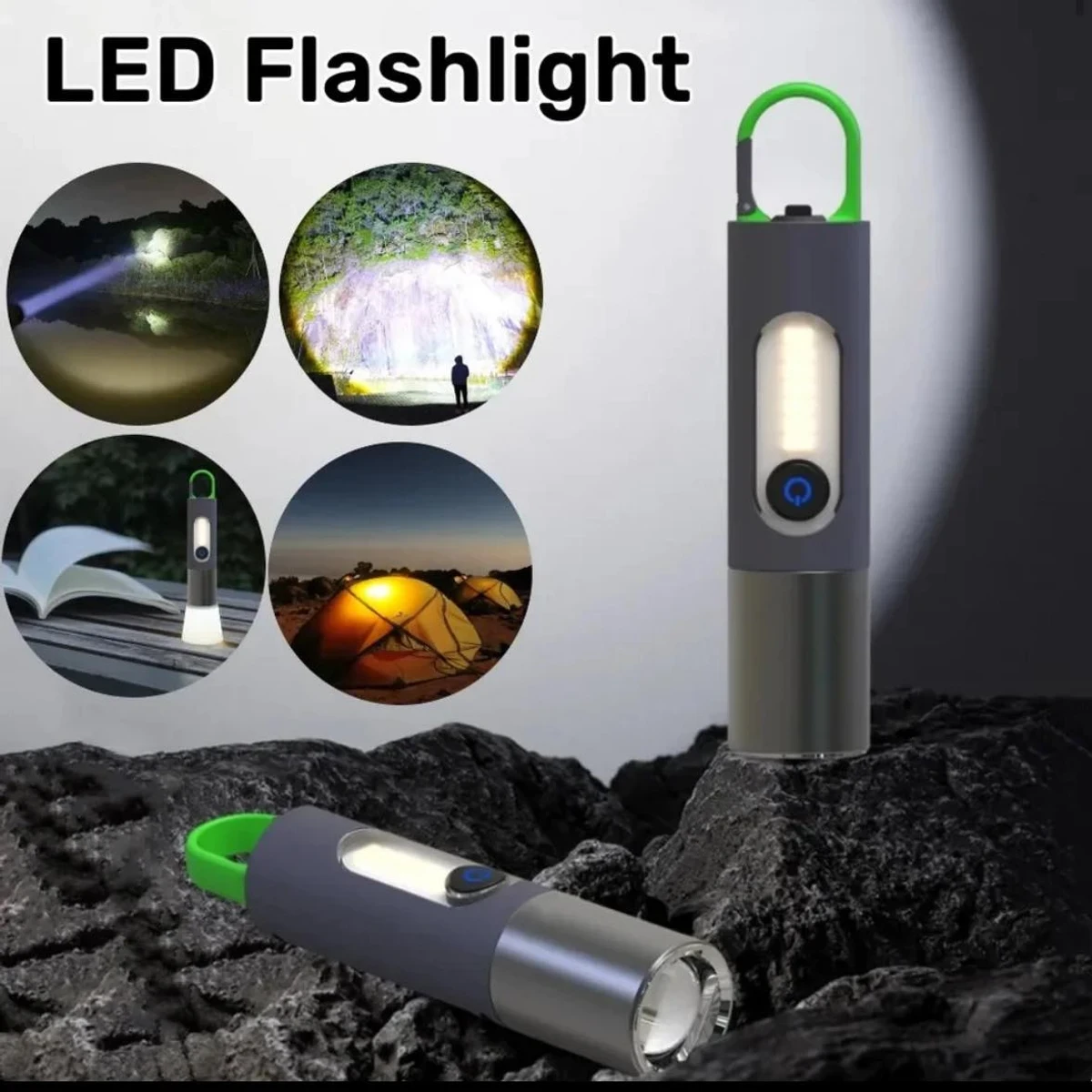 Mini Portable Rechargeable Led flashlight with Camping Light